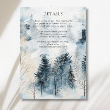 Détails de mariage de forêt de pins enneigés dans 