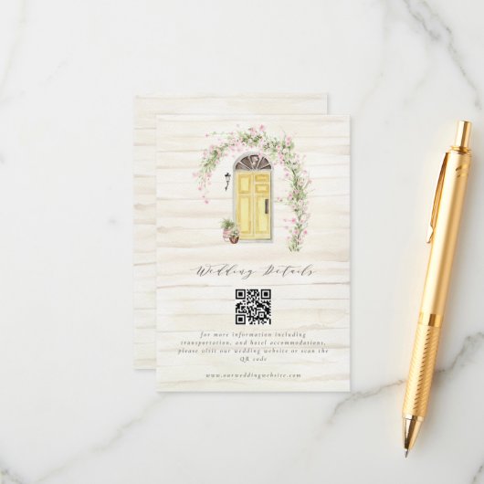 Carte D'accompagnement Détails de mariage de jardin de cottage rustique (Devant/Arrière en situation)