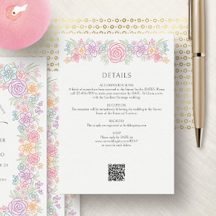 Carte D'accompagnement Détails de mariage de jardin de fleurs sauvages
