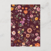 Carte D'accompagnement Détails de mariage de jardin de fleurs sauvages ru (Dos)