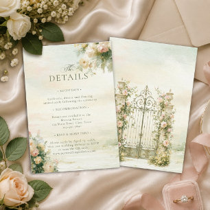 Carte D'accompagnement Détails de mariage de jardin français aquarelles r