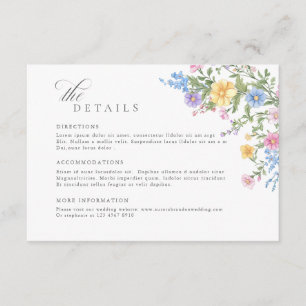 Carte D'accompagnement Détails de mariage de jardin orné de pastel doux d