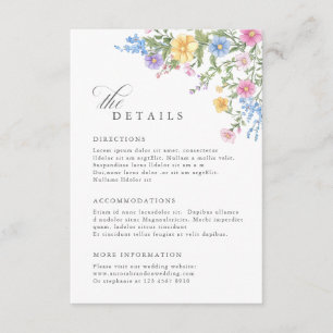 Carte D'accompagnement Détails de mariage de jardin orné de pastel doux d