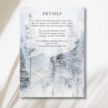 Détails de mariage de montagne de forêt enneigée e