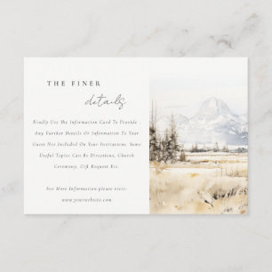 Carte D'accompagnement Détails de mariage de paysage de Jackson Hole Wyom