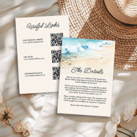 Détails de mariage de plage à l'aquarelle d'été Co