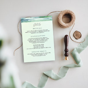 Carte D'accompagnement Détails de mariage de plage côtière piscine verte