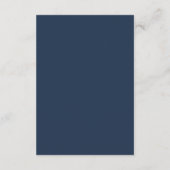 Carte D'accompagnement Détails de mariage de script bleu marine simple (Dos)