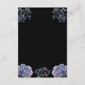 Carte D'accompagnement Détails de mariage de script classique floral noir (Dos)