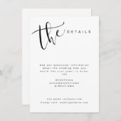Carte D'accompagnement Détails de mariage de script simple moderne noir b (Devant / Derrière)