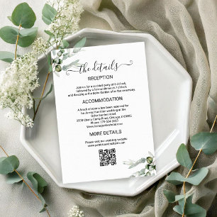 Carte D'accompagnement Détails de mariage de verdure