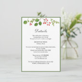 Carte D'accompagnement Détails de mariage de verdure d'hiver / Fêtes (Debout devant)