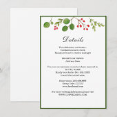 Carte D'accompagnement Détails de mariage de verdure d'hiver / Fêtes (Devant / Derrière)