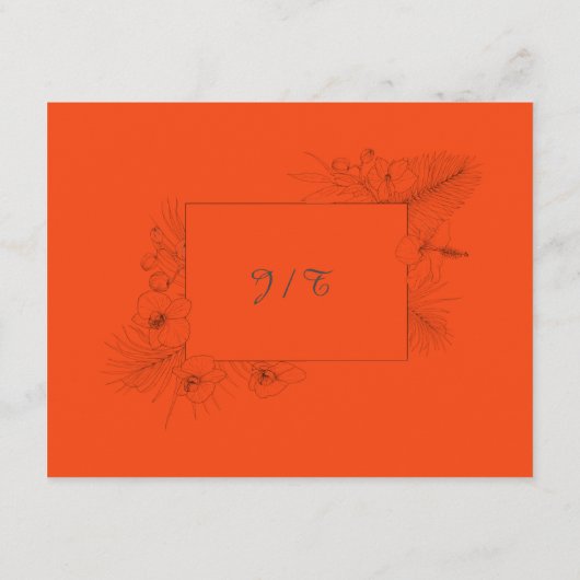 Carte D'accompagnement Détails de mariage d'été bohème sur une plage trop (Dos)