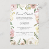 Carte D'accompagnement Détails de mariage d'été floral élégant (Devant)