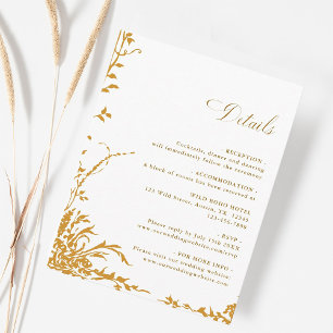 Carte D'accompagnement Détails de mariage du jardin botanique romantique