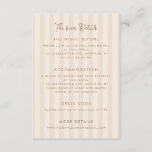 Carte D'accompagnement Détails de mariage écrits à la main de manière fan