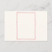 Carte D'accompagnement Détails de mariage écrits à la main rose et vert f (Dos)