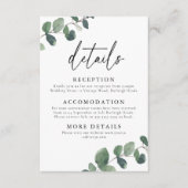 Carte D'accompagnement Détails de mariage Élégance Verte Feuillue (Devant)