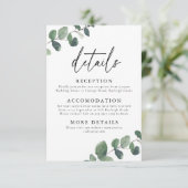 Carte D'accompagnement Détails de mariage Élégance Verte Feuillue (Debout devant)