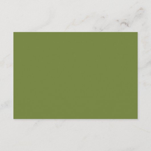 Carte D'accompagnement Détails de mariage élégant floral vert olive (Dos)