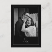 Carte D'accompagnement Détails de mariage élégant noir rustique de ligne (Dos)