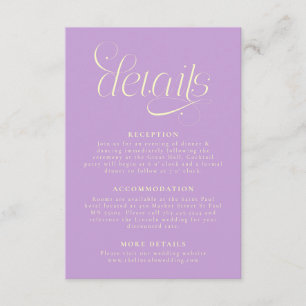 Carte D'accompagnement Détails de mariage élégant Wisteria