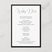 Carte D'accompagnement Détails de mariage élégants avec bordure de script (Devant)