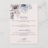 Carte D'accompagnement Détails de mariage élégants avec des fleurs bleues (Devant)