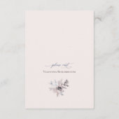 Carte D'accompagnement Détails de mariage élégants avec des fleurs bleues (Dos)