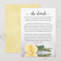 Détails de mariage élégants avec rose jaune réfléc