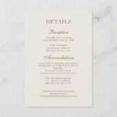 Carte D'accompagnement Détails de mariage élégants classiques à monogramm (Devant)