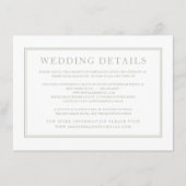 Carte D'accompagnement Détails de mariage élégants et formels en sauge ve (Devant)