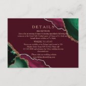 Carte D'accompagnement Détails de mariage en Agate de Bourgogne Moderne (Devant)