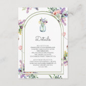 Carte D'accompagnement Détails de mariage en arche de pot Mason de fleur (Devant)