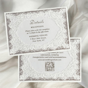 Carte D'accompagnement Détails de mariage en dentelle intemporelle de bro