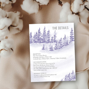 Carte D'accompagnement Détails de mariage en forêt hivernale aquarelle la