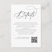 Carte D'accompagnement Détails de mariage en monogramme de script Code QR (Devant)