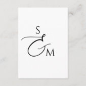 Carte D'accompagnement Détails de mariage en monogramme de script Code QR (Dos)