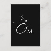 Carte D'accompagnement Détails de mariage en monogramme de script Code QR (Dos)