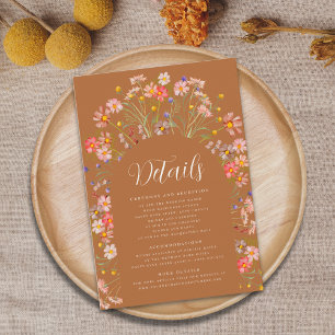 Carte D'accompagnement Détails de mariage en terre cuite de florale d'aut