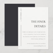 Carte D'accompagnement Détails de mariage en typographie minimaliste noir (Devant / Derrière)