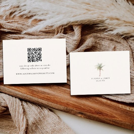 Carte D'accompagnement Détails de mariage et RSVP avec code QR neutre mod
