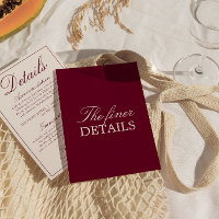 Détails de mariage Fancy Burgundy Cream Old Money