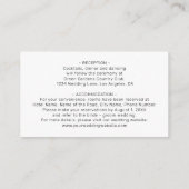 Carte D'accompagnement Détails de mariage Fleurs pastel Lumière Bleue Pou (Dos)