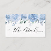 Carte D'accompagnement Détails de mariage Fleurs pastel Lumière Bleue Pou (Devant)