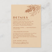 Carte D'accompagnement Détails de mariage Floral Boho Beige Terracotte (Devant)