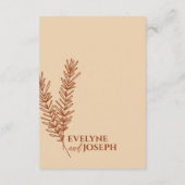 Carte D'accompagnement Détails de mariage Floral Boho Beige Terracotte (Dos)