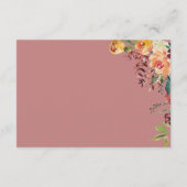 Carte D'accompagnement Détails de mariage Floral Boho Peach (Dos)