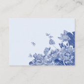 Carte D'accompagnement Détails de mariage floral chinoiserie bleu et blan (Dos)